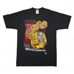 Vintage 1998 Chicago Bulls Large Pro Player 6-Time NBA Champions Shirt